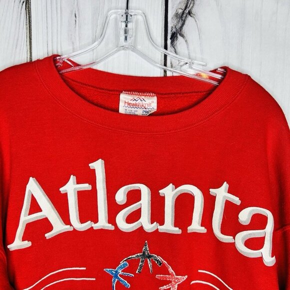Healthknit 1996 Atlanta Olympics Printed Sweatshirt Made in USA Red Sz M (38-40) - Picture 3 of 7